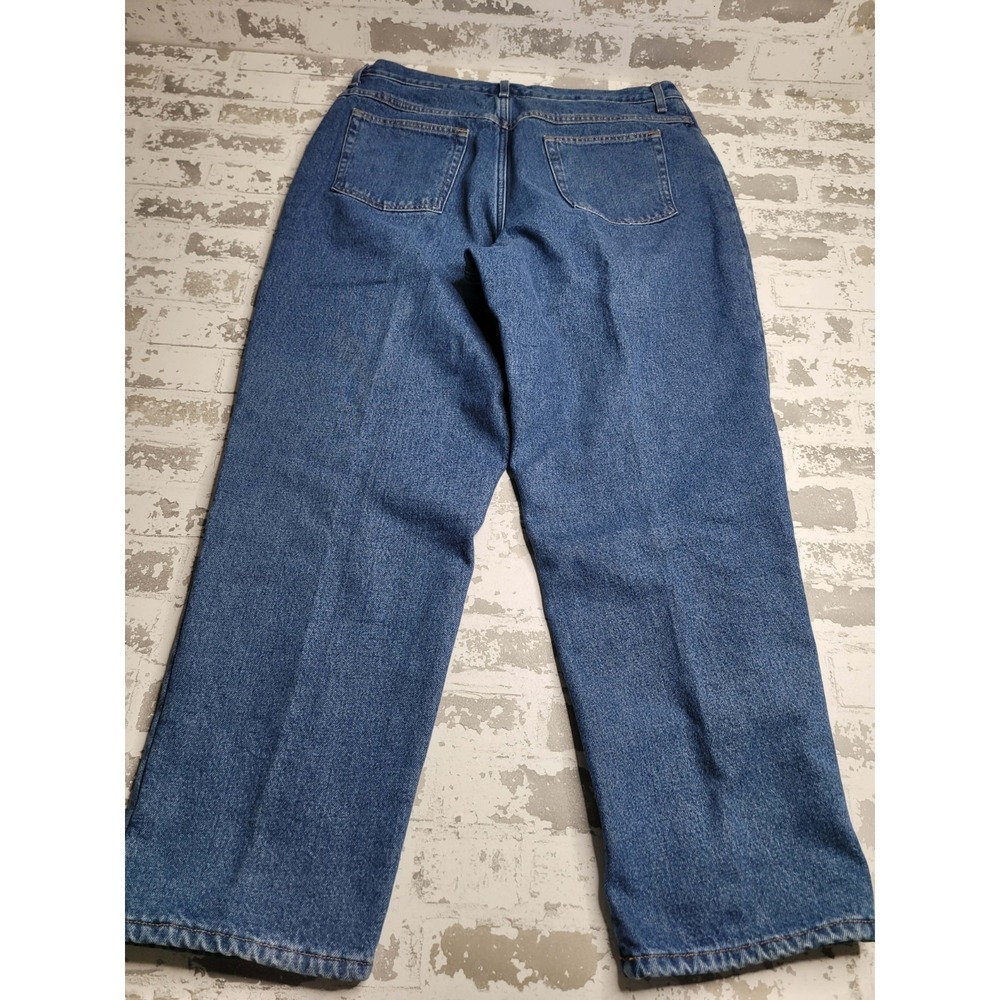 Womens L.L. BEAN ORIGINAL FIT/RELAXED FLEECE LINED blue jeans 18 REG - Picture 2 of 5